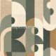 Casamance Mouvements vlies, vinyl anyagú beige, barna, zöld, keki színű geometriai modern tapéta