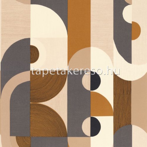Casamance Mouvements vlies, vinyl anyagú barna, beige, szürke, rozsdabarna színű geometriai modern tapéta