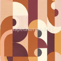   Casamance Mouvements vlies, vinyl anyagú beige, barna, bordó, fekete színű geometriai modern tapéta