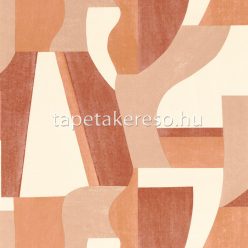   Casamance Mouvements vlies, vinyl anyagú beige, barna, terrakotta színű geometriai modern tapéta