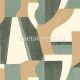 Casamance Mouvements vlies, vinyl anyagú beige, barna, zöld színű geometriai modern tapéta
