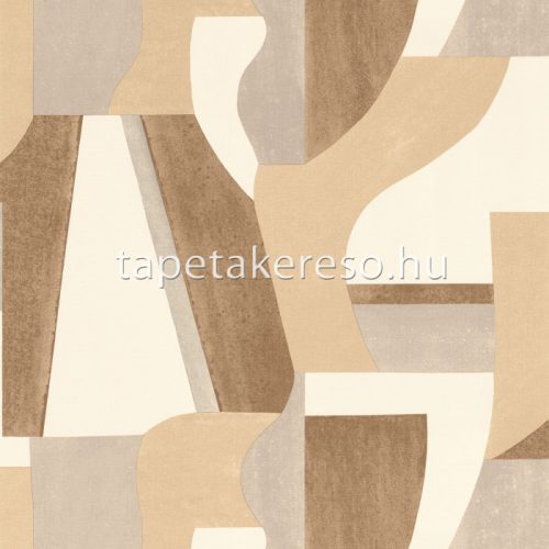 Casamance Mouvements vlies, vinyl anyagú beige, barna színű geometriai modern tapéta