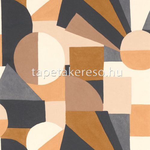 Casamance Mouvements vlies, vinyl anyagú beige, barna, szürke színű geometriai modern tapéta