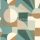 Casamance Mouvements vlies, vinyl anyagú beige, zöld, keki színű geometriai modern tapéta
