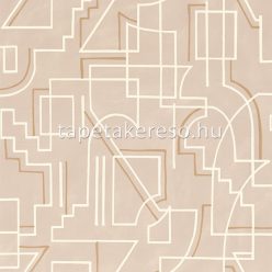   Casamance Mouvements vlies, vinyl anyagú barna, fehér színű geometriai modern tapéta