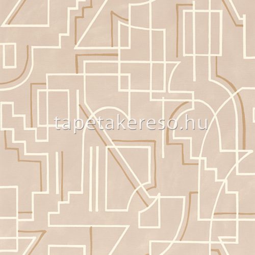 Casamance Mouvements vlies, vinyl anyagú barna, fehér színű geometriai modern tapéta