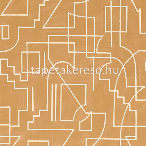 Casamance Mouvements vlies, vinyl anyagú beige, barna színű geometriai modern tapéta