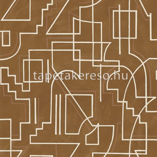 Casamance Mouvements vlies, vinyl anyagú barna, beige színű geometriai modern tapéta