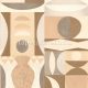 Casamance Mouvements vlies, vinyl anyagú beige, barna színű geometriai modern tapéta
