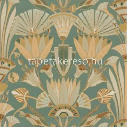  Casanance BORD DU NIL vlies anyagú zöld, arany, barna színű art deco modern tapéta