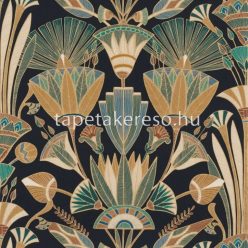   Casanance BORD DU NIL vlies anyagú fekete, arany, kék, zöld színű art deco modern tapéta