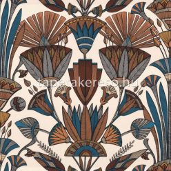   Casanance BORD DU NIL vlies anyagú törtfehér, kék, szürke, barna színű art deco modern tapéta