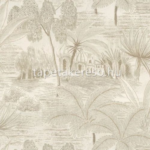 Casanance BORD DU NIL vlies anyagú beige, barna színű épület, fás modern tapéta
