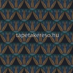   Casanance BORD DU NIL vlies anyagú fekete, arany, kék, türkiz színű art deco modern tapéta