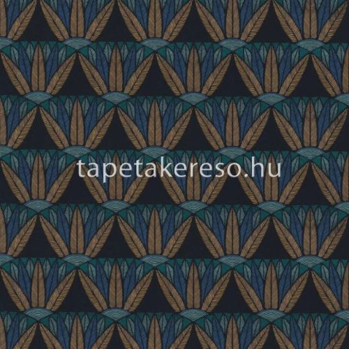 Casanance BORD DU NIL vlies anyagú fekete, arany, kék, türkiz színű art deco modern tapéta