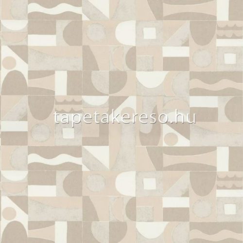 Casanance BORD DU NIL vlies anyagú szürke, fehér, beige színű geometriai modern tapéta
