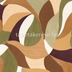   Casanance TERRA ROSSA vlies, vinyl anyagú fehér, barna, zöld, sárga színű absztrakt, textilhatású modern tapéta