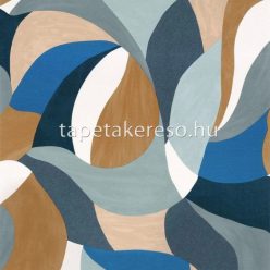   Casanance TERRA ROSSA vlies, vinyl anyagú fehér, barna, kék, türkiz színű absztrakt, textilhatású modern tapéta