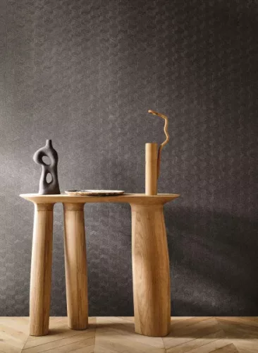 Casamance Nature Précieuse vlies, vinyl anyagú beige színű struktúrált, geometriai modern, natural tapéta