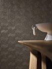 Casamance Nature Précieuse vlies, vinyl anyagú szürke színű struktúrált, geometriai modern, natural tapéta