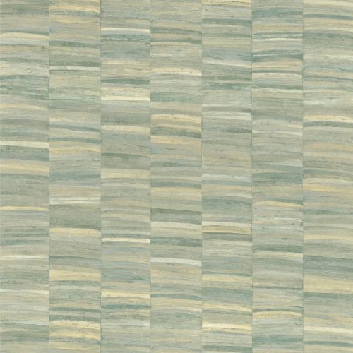 Casamance Nature Précieuse vlies, vinyl anyagú zöld, sárga színű csíkos, vonalas, struktúrált modern, natural tapéta