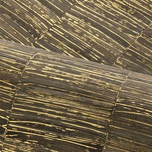 Casamance Nature Précieuse vlies, vinyl anyagú barna, arany színű csíkos, vonalas, struktúrált modern, natural tapéta