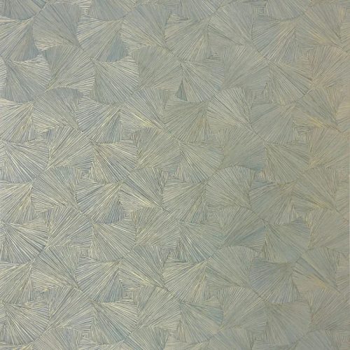 Casamance Nature Précieuse vlies, vinyl anyagú zöld, arany színű geometriai, vonalas modern, natural tapéta