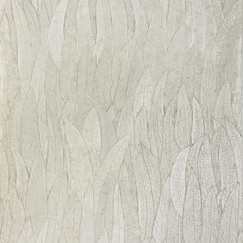 Casamance Nature Précieuse vlies, vinyl anyagú krém, arany színű leveles modern, natural tapéta