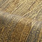 Casamance Nature Précieuse vlies, vinyl anyagú szürke, arany színű leveles modern, natural tapéta