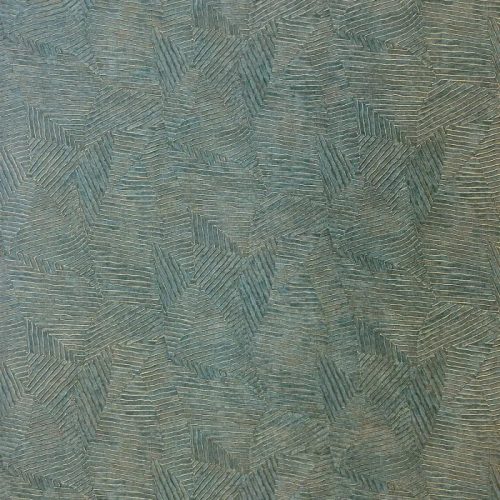 Casamance Nature Précieuse vlies, vinyl anyagú zöld, arany színű absztrakt, vonalas, geometriai modern, natural tapéta