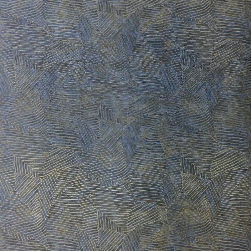 Casamance Nature Précieuse vlies, vinyl anyagú kék, arany színű absztrakt, vonalas, geometriai modern, natural tapéta