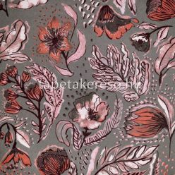   Hohenberger Pepper flock, vlies anyagú szürke, bordó, rózsaszín színű virágos modern tapéta
