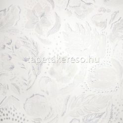   Hohenberger Pepper flock, vlies anyagú fehér, ezüst színű virágos modern tapéta