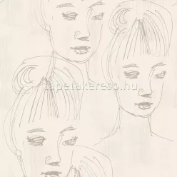   Hohenberger Artist vlies, homokszórt anyagú beige színű arcok modern tapéta