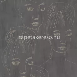   Hohenberger Artist vlies, homokszórt anyagú szürke színű arcok modern tapéta