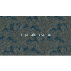   Arte Lanai papír, vinyl anyagú kék, barna színű textilhatású, leveles modern, natural tapéta