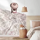 Novamur Leyla vinyl, vlies anyagú barna, beige, fehér színű ember, textilhatású, festmény Modern panel
