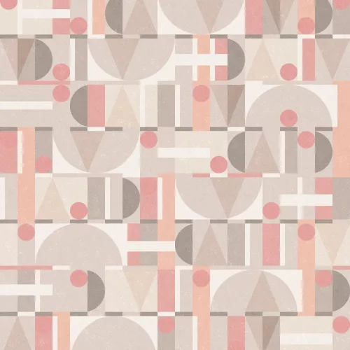 Novamur Leyla vlies anyagú beige, barna, piros színű geometriai Modern tapéta