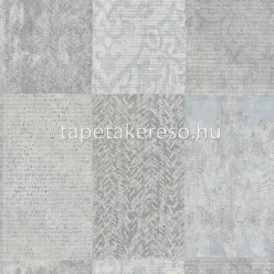   Novamur Ivy vinyl, vlies anyagú kék, szürke színű kockás, csempe, patchwork modern tapéta