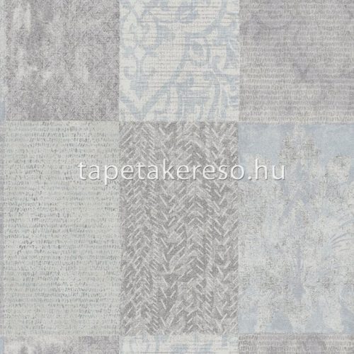 Novamur Ivy vinyl, vlies anyagú kék, szürke színű kockás, csempe, patchwork modern tapéta