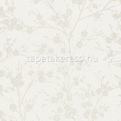 Novamur Ivy habos, vlies anyagú fehér, gyöngyház színű virágos, ágas modern tapéta