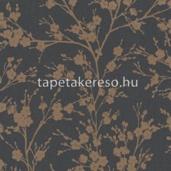   Novamur Ivy habos, vlies anyagú fekete, arany színű virágos, ágas modern tapéta