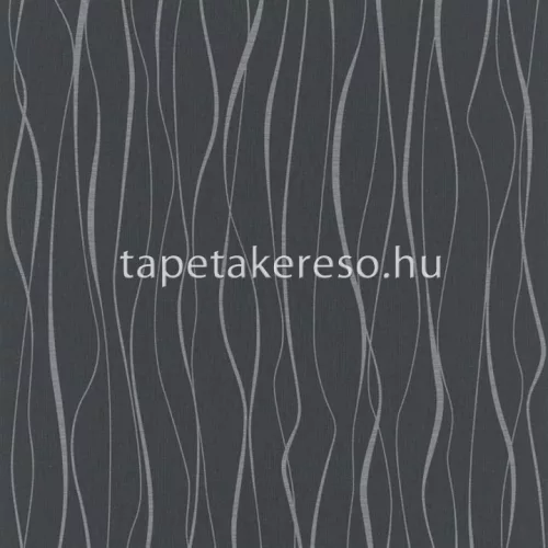 Novamur Ivy habos, vlies anyagú fekete, ezüst színű hullámos modern tapéta