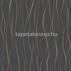   Novamur Ivy habos, vlies anyagú fekete, arany színű hullámos modern tapéta