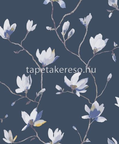 Casadeco Gardens vlies anyagú kék, fehér, lila színű virágos modern tapéta