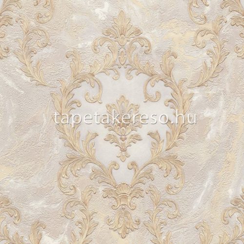 Emiliana Parati Carrara Best vlies, vinyl anyagú beige, csillámos, arany színű márványos, barokk modern tapéta