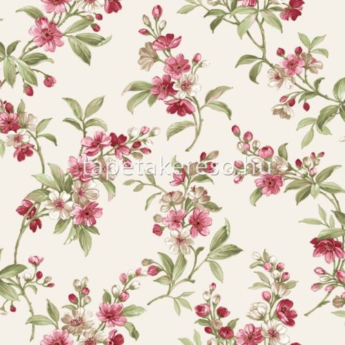 Parato Blooming Garden 10 vlies, vinyl anyagú beige, zöld, bordó színű virágos romantikus tapéta