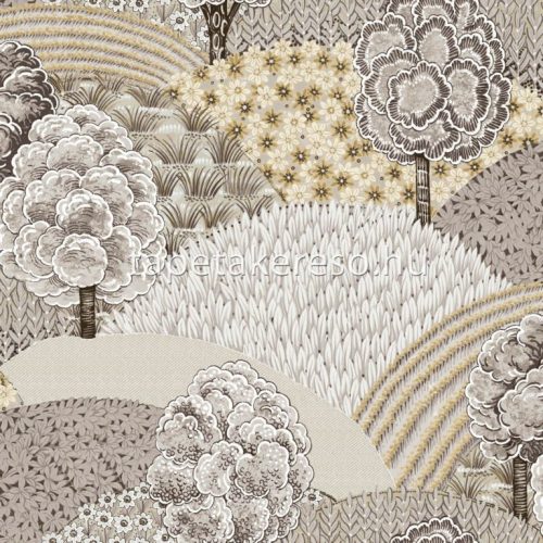 Parato Blooming Garden 10 vlies, vinyl anyagú fehér, beige, barna, szürke színű fás, virágos romantikus tapéta