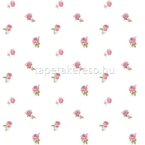 Parato Blooming Garden 10 vlies, vinyl anyagú fehér, zöld, rózsaszín színű virágos romantikus tapéta
