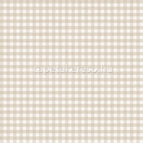 Parato Blooming Garden 10 vlies, vinyl anyagú fehér, beige színű kockás, textilhatású romantikus tapéta